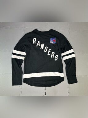 Wright & Ditson NHL New York Rangers Long Sleeve Shirt Sweater Thrashed Mens L